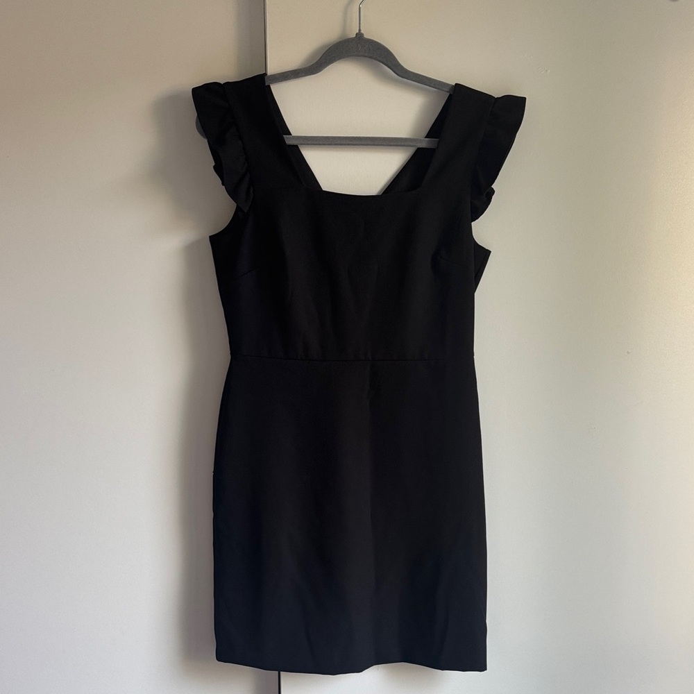 Sam Edelman Black Mini Dress with Ruffle Sleeves